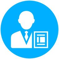 Businessman icon on a round button - RoundSeries N11