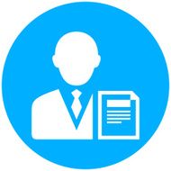 Businessman icon on a round button - RoundSeries N12