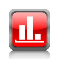 Bar Graph icon on a square button - RubyRedSeries N4