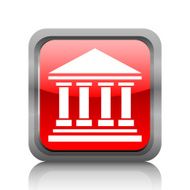 Bank icon on a square button - RubyRedSeries