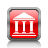 Bank icon on a square button - RubyRedSeries N2