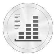 Bar Graph icon on a round button - SharpSeries N2