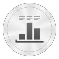 Bar Graph icon on a round button - SharpSeries N3
