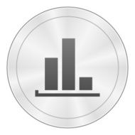 Bar Graph icon on a round button - SharpSeries N4
