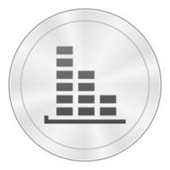 Bar Graph icon on a round button - SharpSeries N5