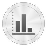 Bar Graph icon on a round button - SharpSeries N7