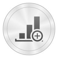 Bar Graph icon on a round button - SharpSeries N9