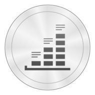 Bar Graph icon on a round button - SharpSeries N10