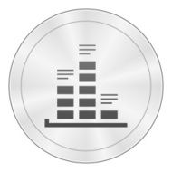 Bar Graph icon on a round button - SharpSeries N11