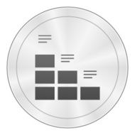 Bar Graph icon on a round button - SharpSeries N13