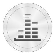 Bar Graph icon on a round button - SharpSeries N14