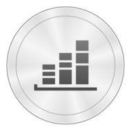 Bar Graph icon on a round button - SharpSeries N19