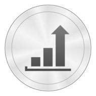 Bar Graph icon on a round button - SharpSeries N21