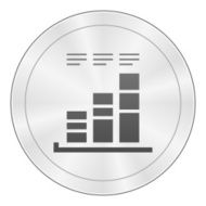 Bar Graph icon on a round button - SharpSeries N24