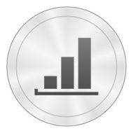 Bar Graph icon on a round button - SharpSeries N31