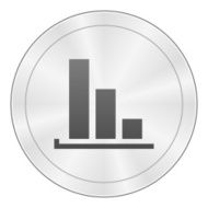 Bar Graph icon on a round button - SharpSeries N33