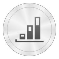 Bar Graph icon on a round button - SharpSeries N34