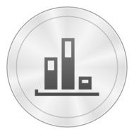 Bar Graph icon on a round button - SharpSeries N35