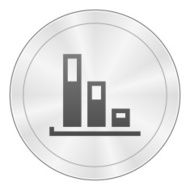 Bar Graph icon on a round button - SharpSeries N36
