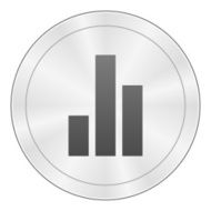 Bar Graph icon on a round button - SharpSeries N37