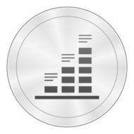 Bar Graph icon on a round button - SharpSeries N38