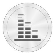 Bar Graph icon on a round button - SharpSeries N39