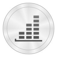 Bar Graph icon on a round button - SharpSeries N40
