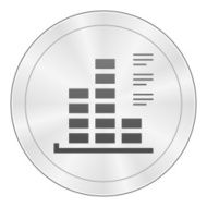 Bar Graph icon on a round button - SharpSeries N44