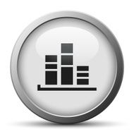 Bar Graph icon on a silver button - SilverSeries