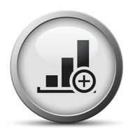 Bar Graph icon on a silver button - SilverSeries N9