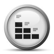 Bar Graph icon on a silver button - SilverSeries N13