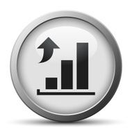 Bar Graph icon on a silver button - SilverSeries N15