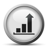Bar Graph icon on a silver button - SilverSeries N21