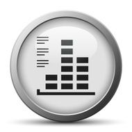 Bar Graph icon on a silver button - SilverSeries N23