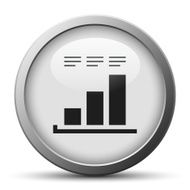 Bar Graph icon on a silver button - SilverSeries N28