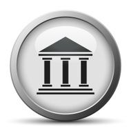 Bank icon on a silver button - SilverSeries N2