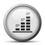 Bar Graph icon on a silver button - SilverSeries N38