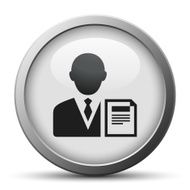 Businessman icon on a silver button - SilverSeries N13