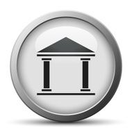 Bank icon on a silver button - SilverSeries N3
