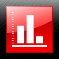 Bar Graph icon on a square button - SleekSeries N7