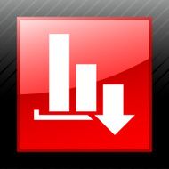 Bar Graph icon on a square button - SleekSeries N8
