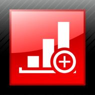 Bar Graph icon on a square button - SleekSeries N9