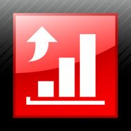 Bar Graph icon on a square button - SleekSeries N15