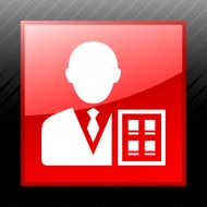 Businessman icon on a square button - SleekSeries N6