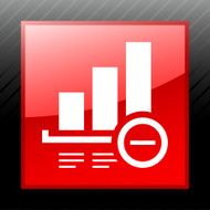 Bar Graph icon on a square button - SleekSeries N17