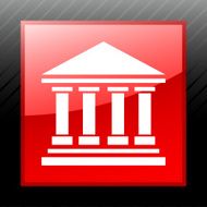 Bank icon on a square button - SleekSeries