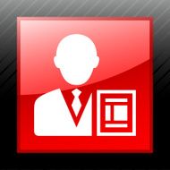Businessman icon on a square button - SleekSeries N11