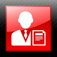Businessman icon on a square button - SleekSeries N12