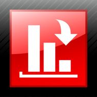 Bar Graph icon on a square button - SleekSeries N43
