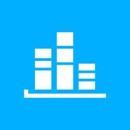 Bar Graph icon on a blue background - SmoothSeries